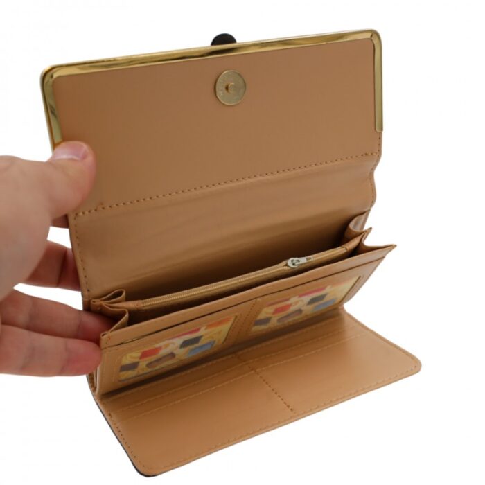 1033754267_67dc78f1667fe جزدان ستاتي حقيبة ستاتية كبس أنيق- مناسب لوضع بطاقات العمل والنقود - لون أسود مع ذهبي - الصورة 1