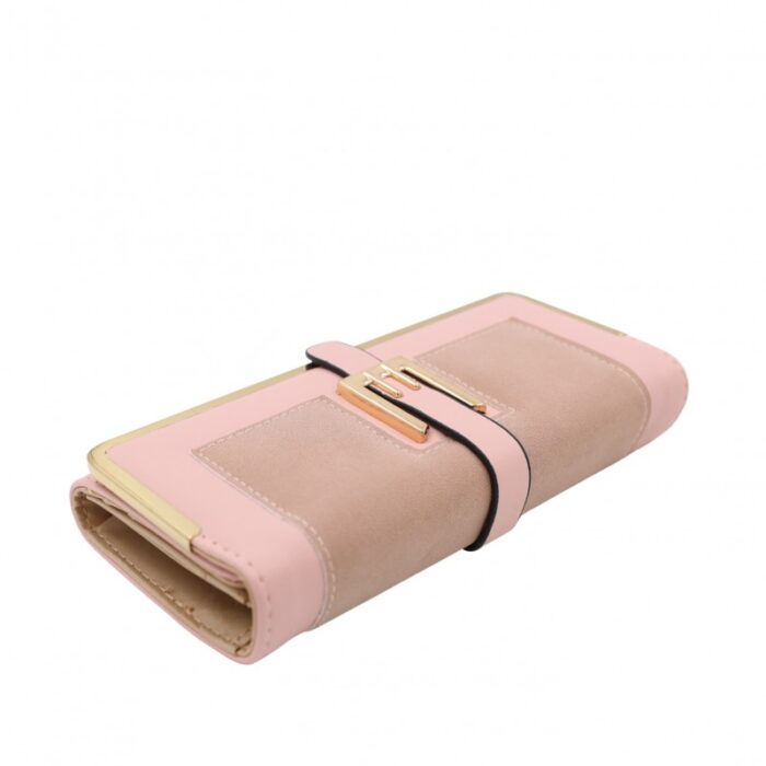 1033754268_67dc78f49babf جزدان ستاتي حقيبة ستاتية كبس أنيق- مناسب لوضع بطاقات العمل والنقود - لون زهري مع ذهبي - الصورة 1