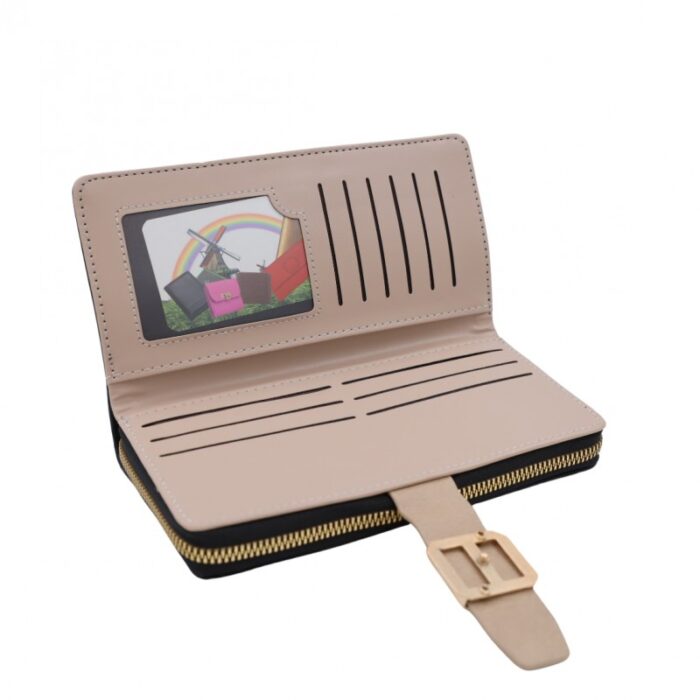 1033754277_67dc78ff35ebe جزدان ستاتي حقيبة ستاتية كبس مع سحاب واحد - مناسب لوضع بطاقات العمل والنقود - لون أسود - الصورة 1