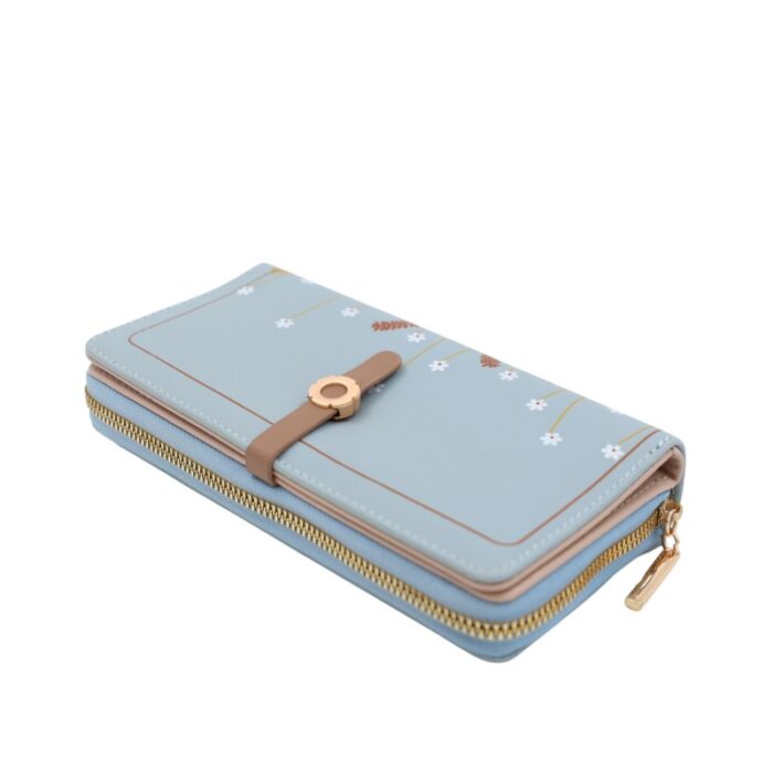 1033754283_67dc7909b664c جزدان ستاتي حقيبة ستاتية كبس مع سحاب واحد - مناسب لوضع بطاقات العمل والنقود - لون أزرق سماوي - الصورة 1