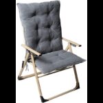 كرسي معدن قابل للطي لون بيج منجد لون سكني