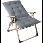 ⁦كرسي معدن قابل للطي لون بيج منجد لون سكني⁩ - الصورة ⁦2⁩