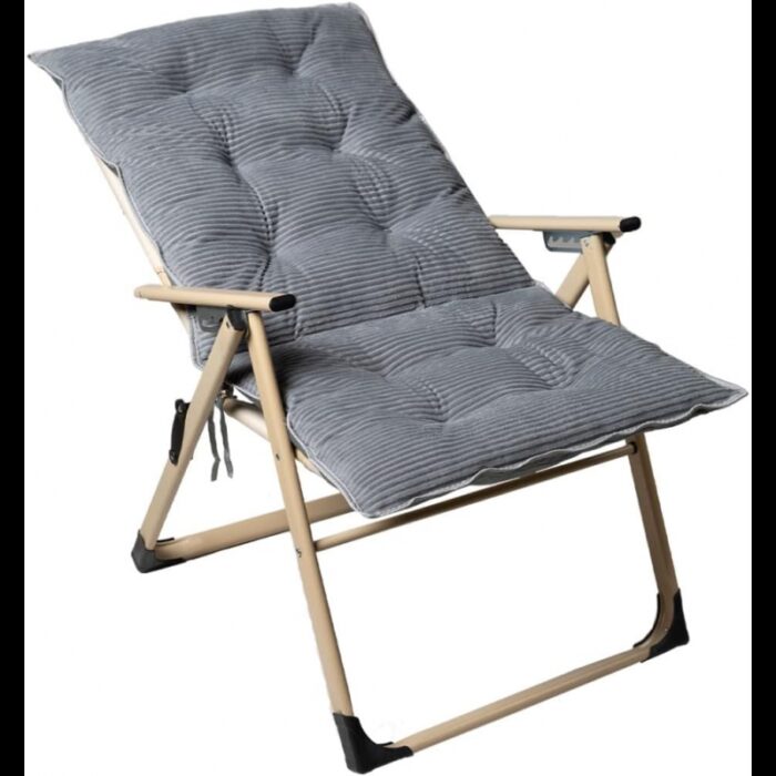 ⁦كرسي معدن قابل للطي لون بيج منجد لون سكني⁩ - الصورة ⁦2⁩