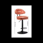 كرسي البار معدن تنجيد جلد لون كرميدي