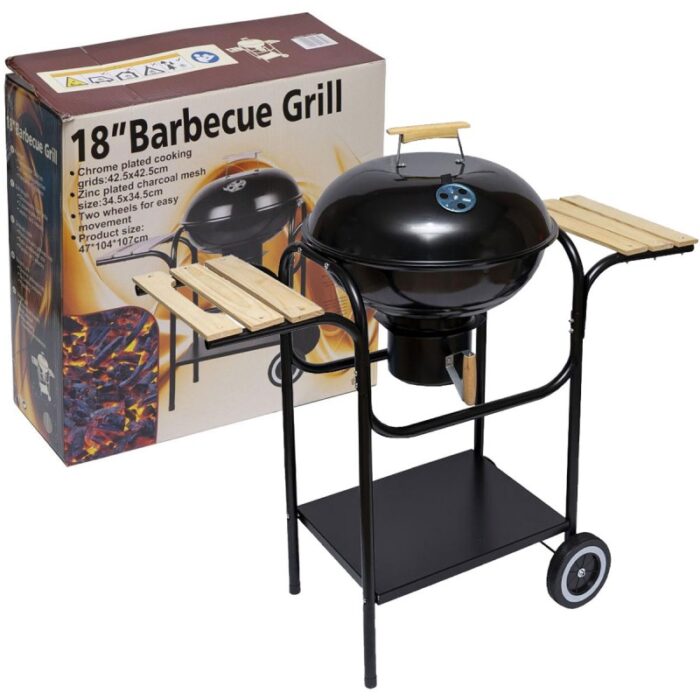 ⁦كانون أمريكي بتصميم مميز للشوي مع ارجل متجركه لون اسود⁩ - الصورة ⁦2⁩