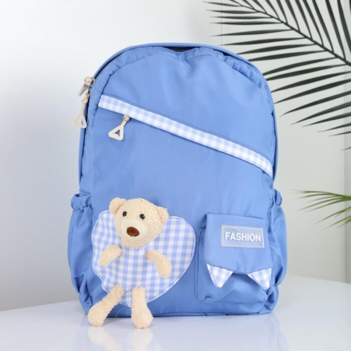 1033754374_67dc79ca7524c حقيبة مدرسية بتصميم دبدوب حجم 16 انش لون أزرق - الصورة 1