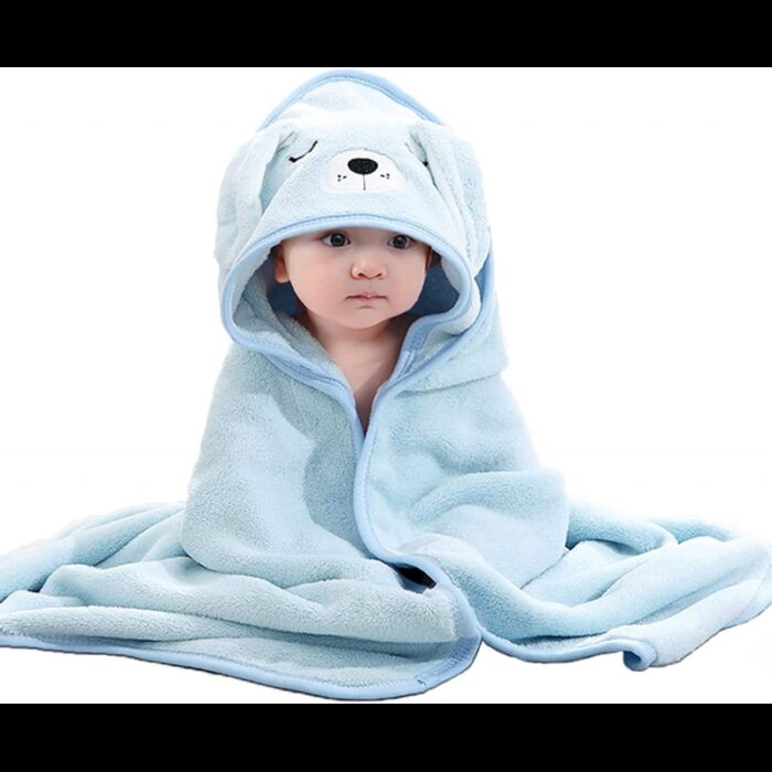 1033754433_67dc7a2b26f27 منشفة بغطاء راس للاطفال حجم 80×80 سم لون أزرق - الصورة 1