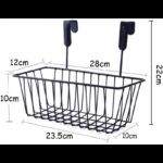 ⁦سلة معدنية لتخزين تنظيم الأغراض يوضع فوق الباب حجم 28×22 سم⁩ - الصورة ⁦2⁩