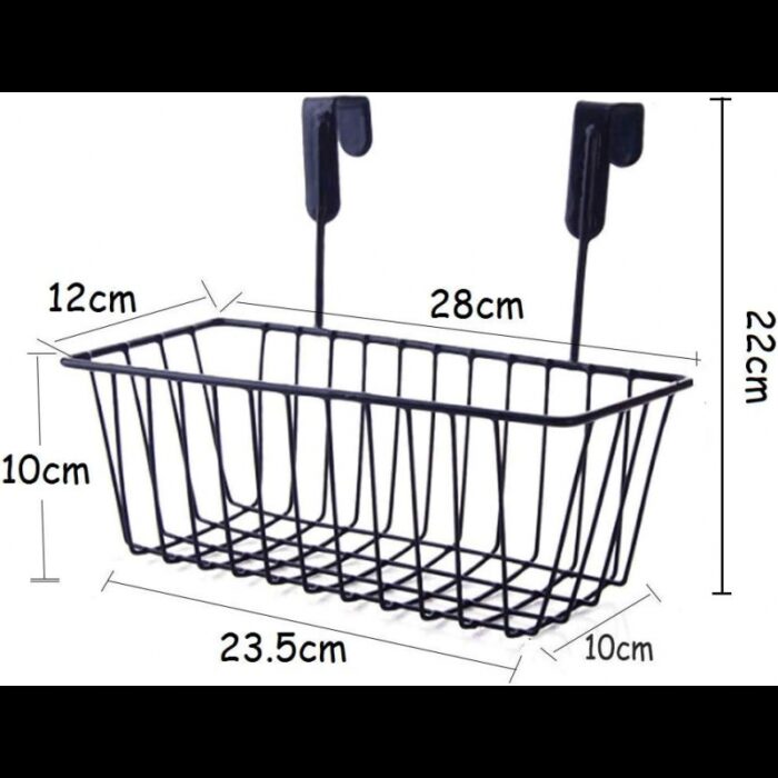 ⁦سلة معدنية لتخزين تنظيم الأغراض يوضع فوق الباب حجم 28×22 سم⁩ - الصورة ⁦2⁩