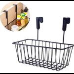 ⁦سلة معدنية لتخزين تنظيم الأغراض يوضع فوق الباب حجم 28×22 سم⁩ - الصورة ⁦4⁩