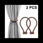 ⁦مرابط ستائر مغناطيسية سداسية الاضلاع من الخلف (قطعتين⁩ - الصورة ⁦2⁩