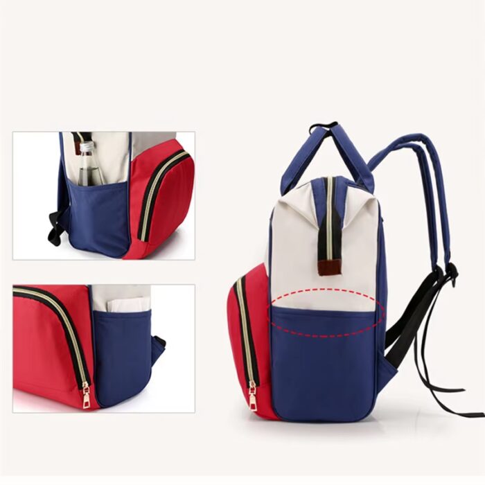 ⁦شنطة ظهر بيبي كحلي ابيض احمر⁩ - الصورة ⁦6⁩