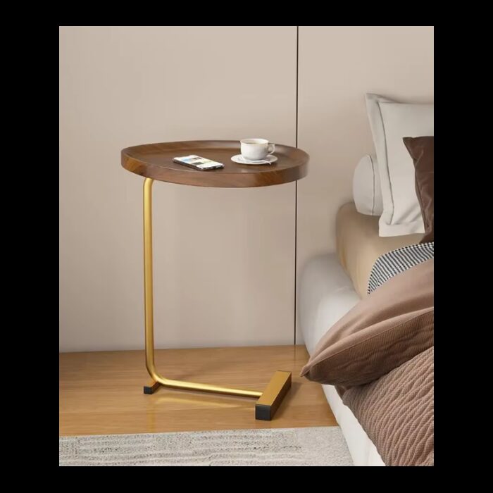 ⁦سكملة خشب قاعدة معدنية ذهبي 2-14⁩ - الصورة ⁦2⁩