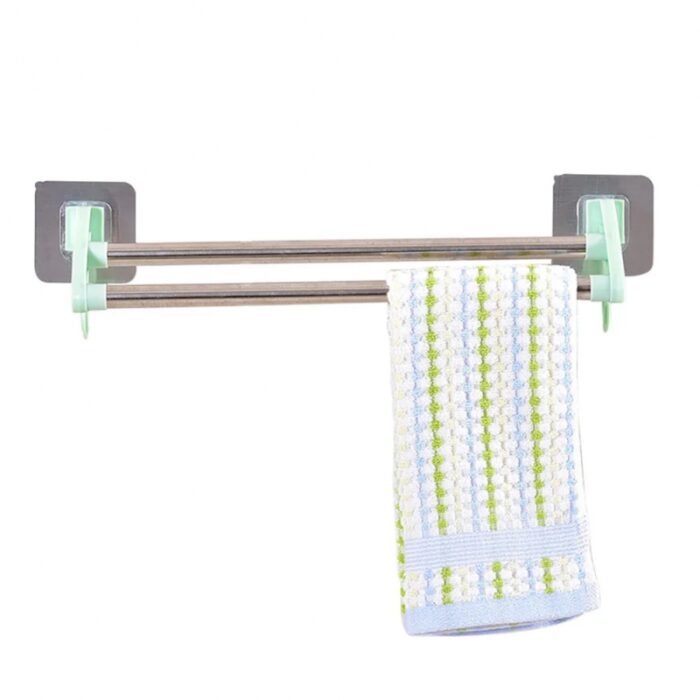 ⁦علاقة وحامل عامودين ستانلس ذاتي اللصق⁩ - الصورة ⁦2⁩