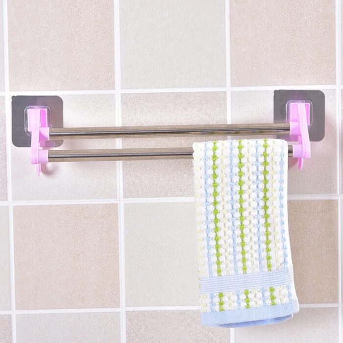 ⁦علاقة وحامل عامودين ستانلس ذاتي اللصق⁩ - الصورة ⁦4⁩