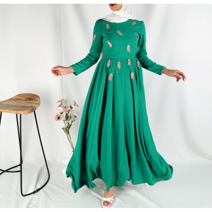 ⁦فستان صيفي للنساء لون أخضر⁩ - الصورة ⁦3⁩