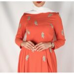 فستان صيفي للنساء لون برتقالي