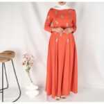 ⁦فستان صيفي للنساء لون برتقالي⁩ - الصورة ⁦2⁩