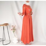 ⁦فستان صيفي للنساء لون برتقالي⁩ - الصورة ⁦4⁩