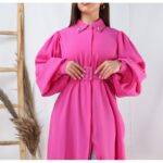 ⁦فستان صيفي للنساء لون فوشي⁩ - الصورة ⁦3⁩