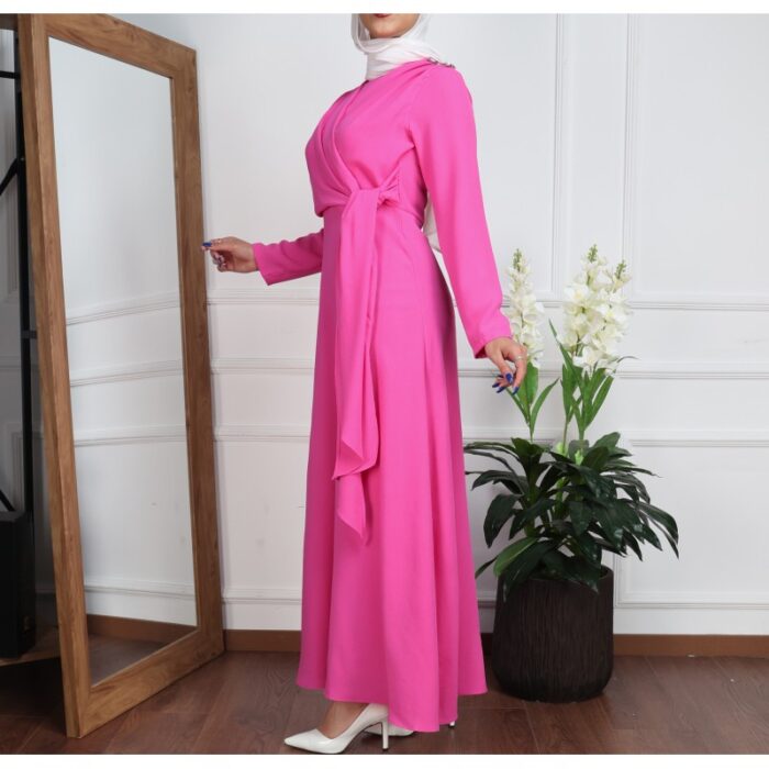 ⁦فستان صيفي للنساء لون فوشي⁩ - الصورة ⁦2⁩