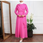 ⁦فستان صيفي للنساء لون فوشي⁩ - الصورة ⁦3⁩