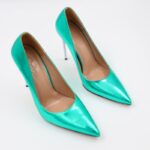 كندرة كعب عالي مسمار للنساء لون أخضر