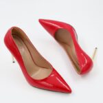 ⁦كندرة كعب عالي مسمار للنساء لون أحمر⁩ - الصورة ⁦2⁩