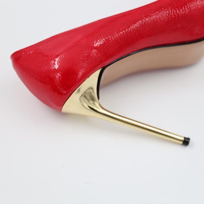 ⁦كندرة كعب عالي مسمار للنساء لون أحمر⁩ - الصورة ⁦5⁩