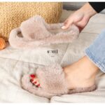 ⁦شبشب فرو مفتوح للنساء لون بيج⁩ - الصورة ⁦3⁩