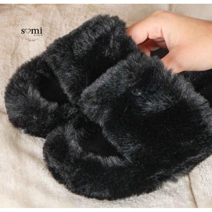 ⁦شبشب فرو مفتوح للنساء لون أسود⁩ - الصورة ⁦6⁩