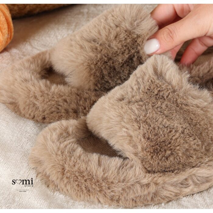 1033754638_67dc7bca5321e شبشب فرو مفتوح للنساء لون بني - الصورة 1