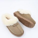 ⁦حذاء مبطن فرو للنساء لون زيتي فاتح⁩ - الصورة ⁦4⁩