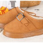 حذاء شمواه بتصميم حزام للنساء لون عسلي