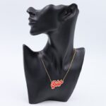 سلسال ذهبي بتصميم حبيبتي لون أحمر