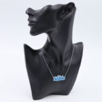 سلسال فضي بتصميم ما شاء الله لون أزرق