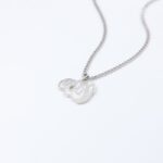 ⁦سلسال فضي بتصميم لفظ الجلالة لون أبيض حجم صغير⁩ - الصورة ⁦3⁩