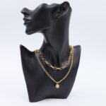 سلسال ذهبي طبقتين بتصميم كرة مع لولو