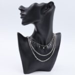 سلسال فضي بتصميم 3 طبقات