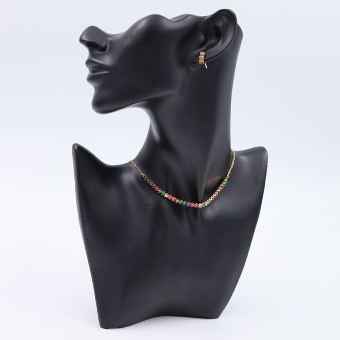 1033754761_67dc7caac8224 طقم إكسسوارات قطعتين للأطفال زركون ملون - الصورة 1