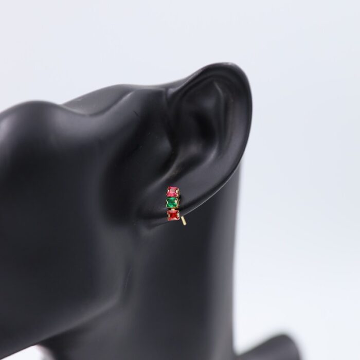 ⁦طقم إكسسوارات قطعتين للأطفال زركون ملون⁩ - الصورة ⁦3⁩