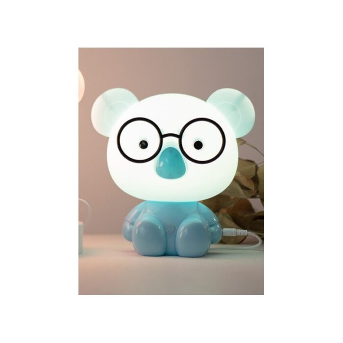 ⁦مصباح ديكور لغرف ومكتبة الأطفال LED على شكل دب لون ازرق⁩ - الصورة ⁦5⁩