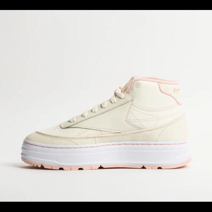 ⁦Reebok Womens' Club C Geo Mid Shoes - حذاء ريبوك كلوب سي جيو ميد للنساء لون طحيني⁩ - الصورة ⁦7⁩