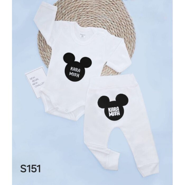 1033754889_67dc7dbaad5ca طقم بيبي قطعتين رسمة ميكي لون أبيض - الصورة 1