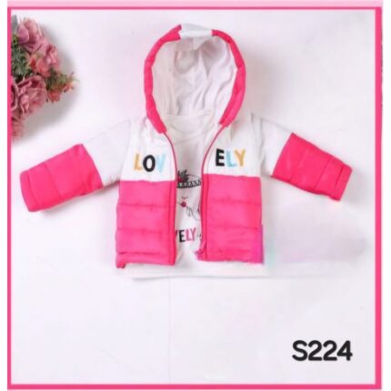 جاكيت بناتي lovely مع بلوزة لون فوشي