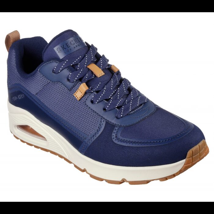 1033755001_67dc7ec2bb045 Skechers Men's Uno - Layover Shoes-حذاء سكيتشرز أونو - لاايوفر للرجال لون كحلي ونعل أبيض - الصورة 1