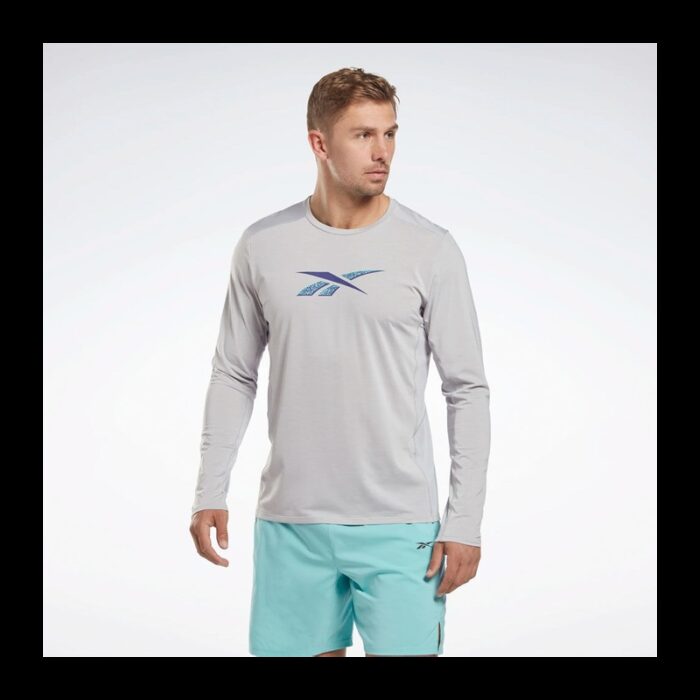 1033755009_67dc7ed2a2ccf Reebok Men Activchill Long-Sleeve Top Athlete Sweatshirt- Grey - الصورة 1