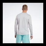 ⁦Reebok Men Activchill Long-Sleeve Top Athlete Sweatshirt- Grey⁩ - الصورة ⁦2⁩
