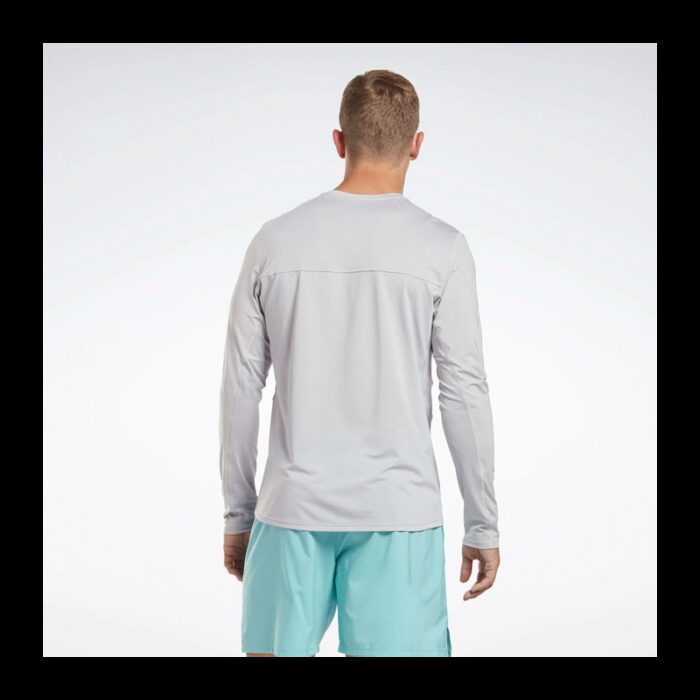 ⁦Reebok Men Activchill Long-Sleeve Top Athlete Sweatshirt- Grey⁩ - الصورة ⁦2⁩