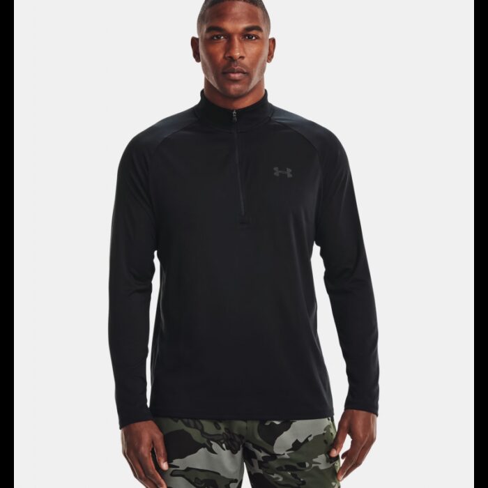 1033755020_67dc7ee4379d2 Under Armour Men's Tech™ ½ Zip Long Sleeve تيشيرت اندر ارمور بأكمام طويلة للرجال لون أسود - الصورة 1